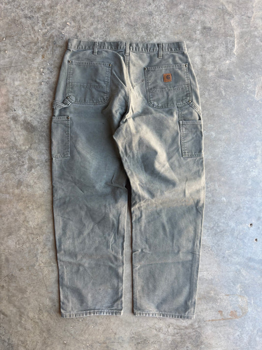 Green Carhartt Double Knee Pants - 38x32"