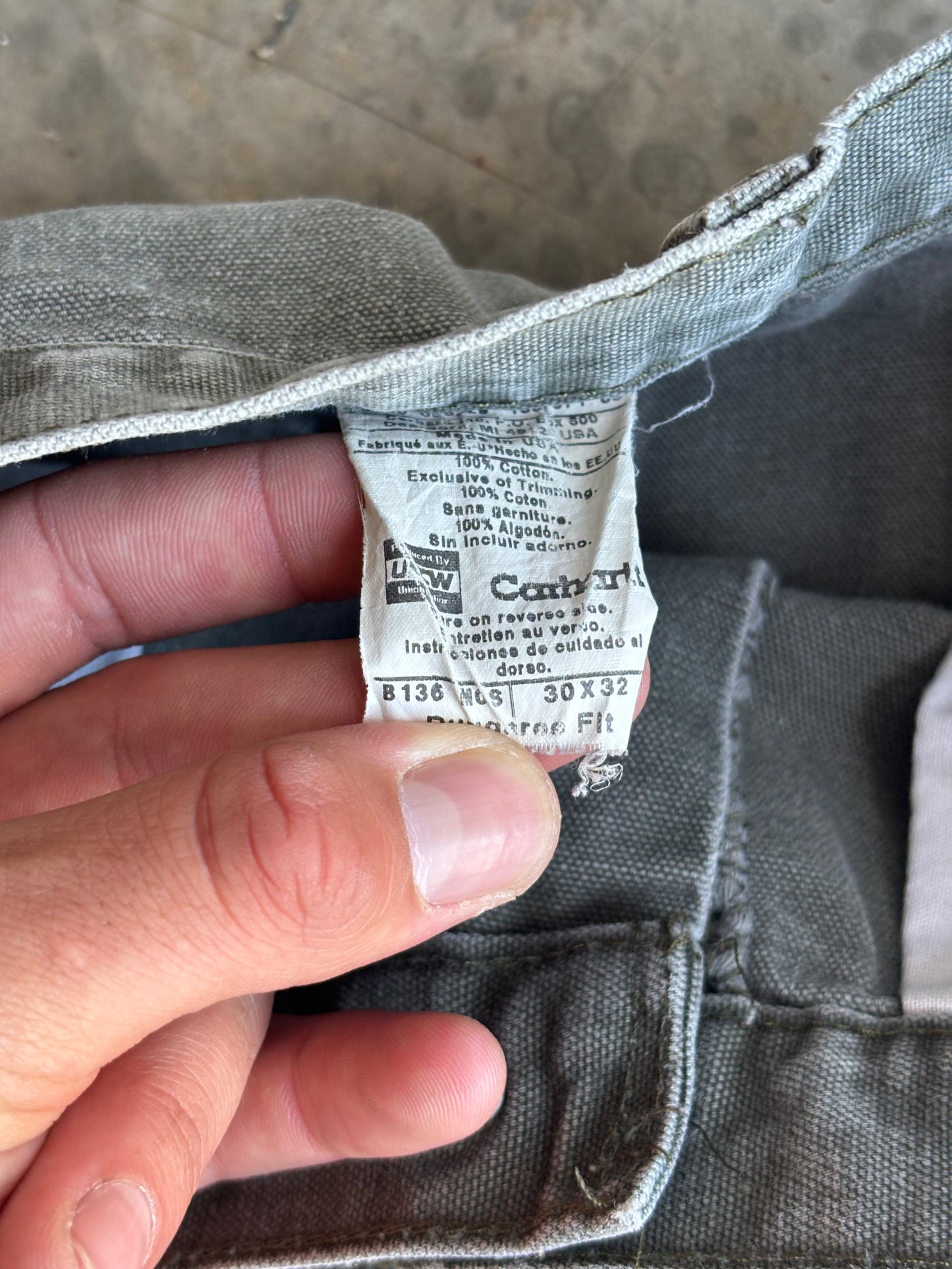 Green Carhartt Double Knee Pants - 30x32"