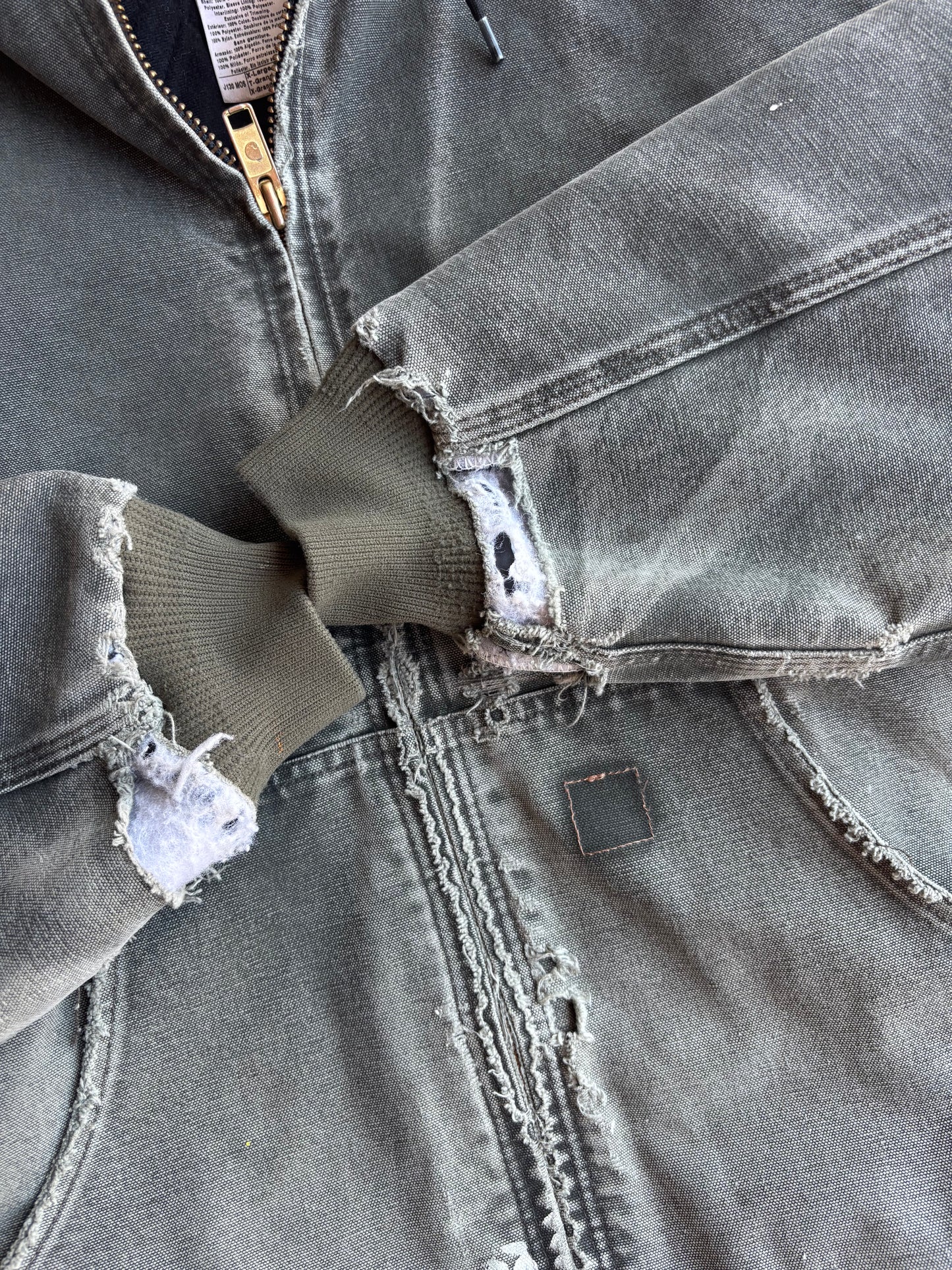 Green Carhartt Faded Hooded Jacket - XL Tall