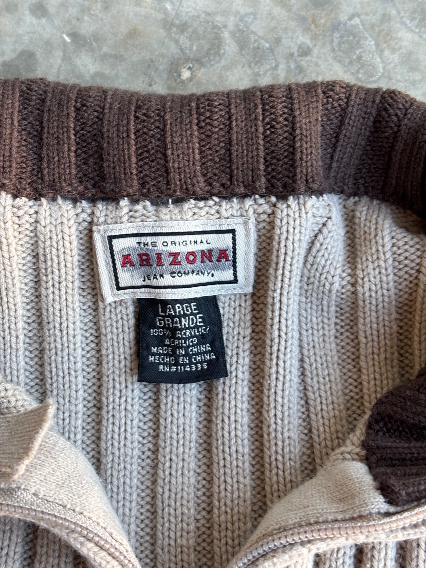Arizona Full Zip Sweater - L