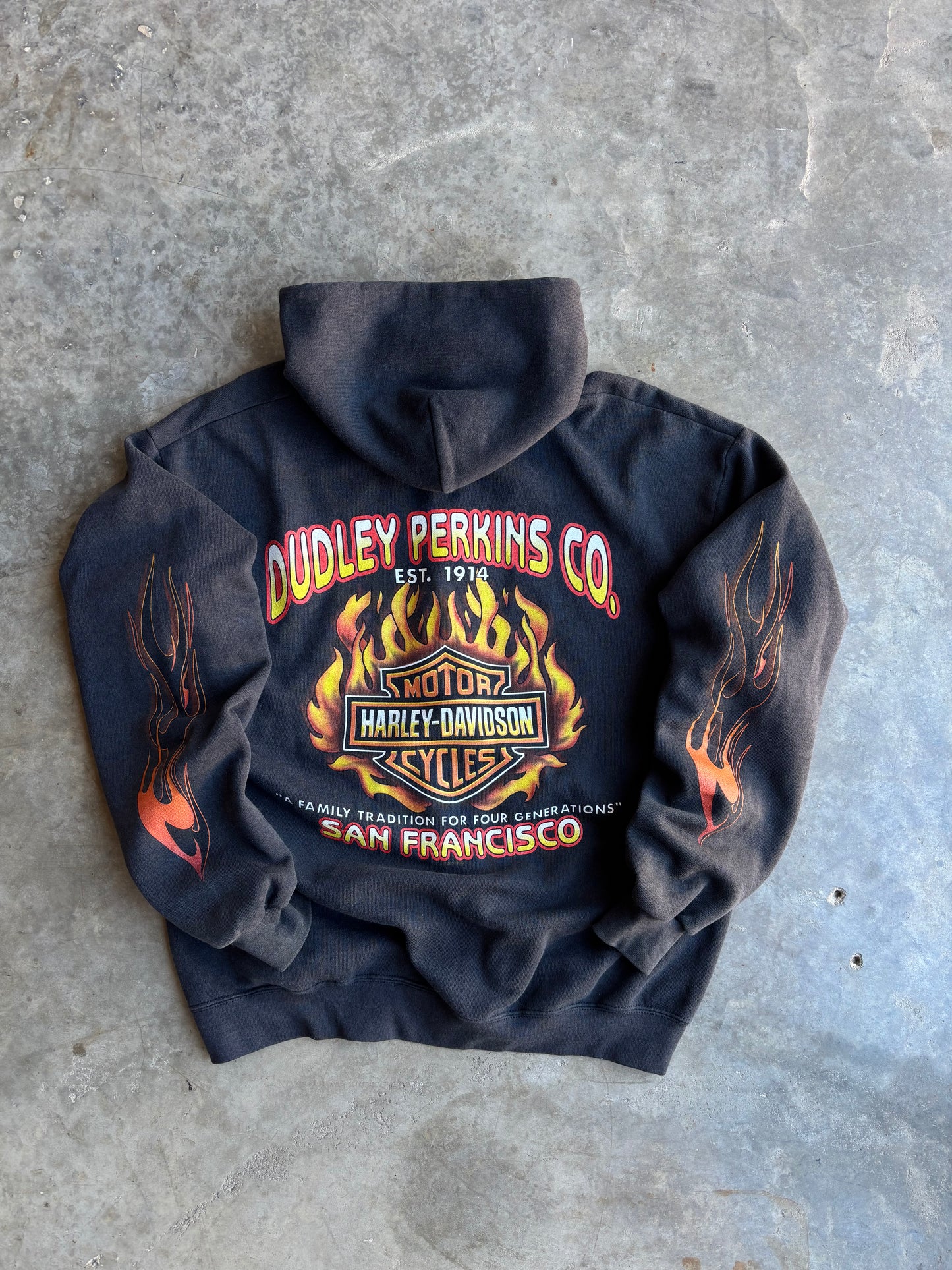 Harley Davidson Zip Up Hoodie - L