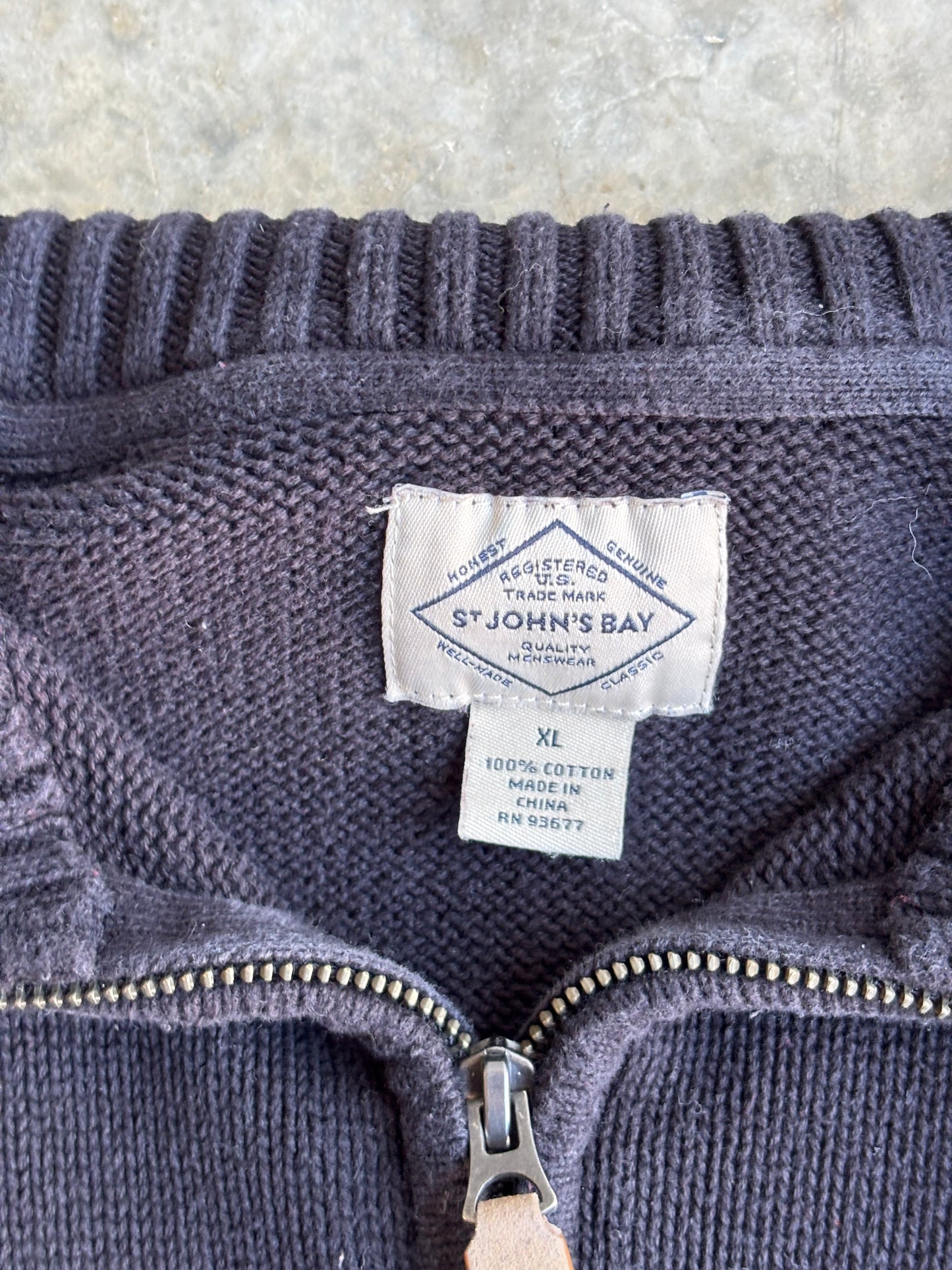 St. Johns Bay Quarter Zip Sweater - XL