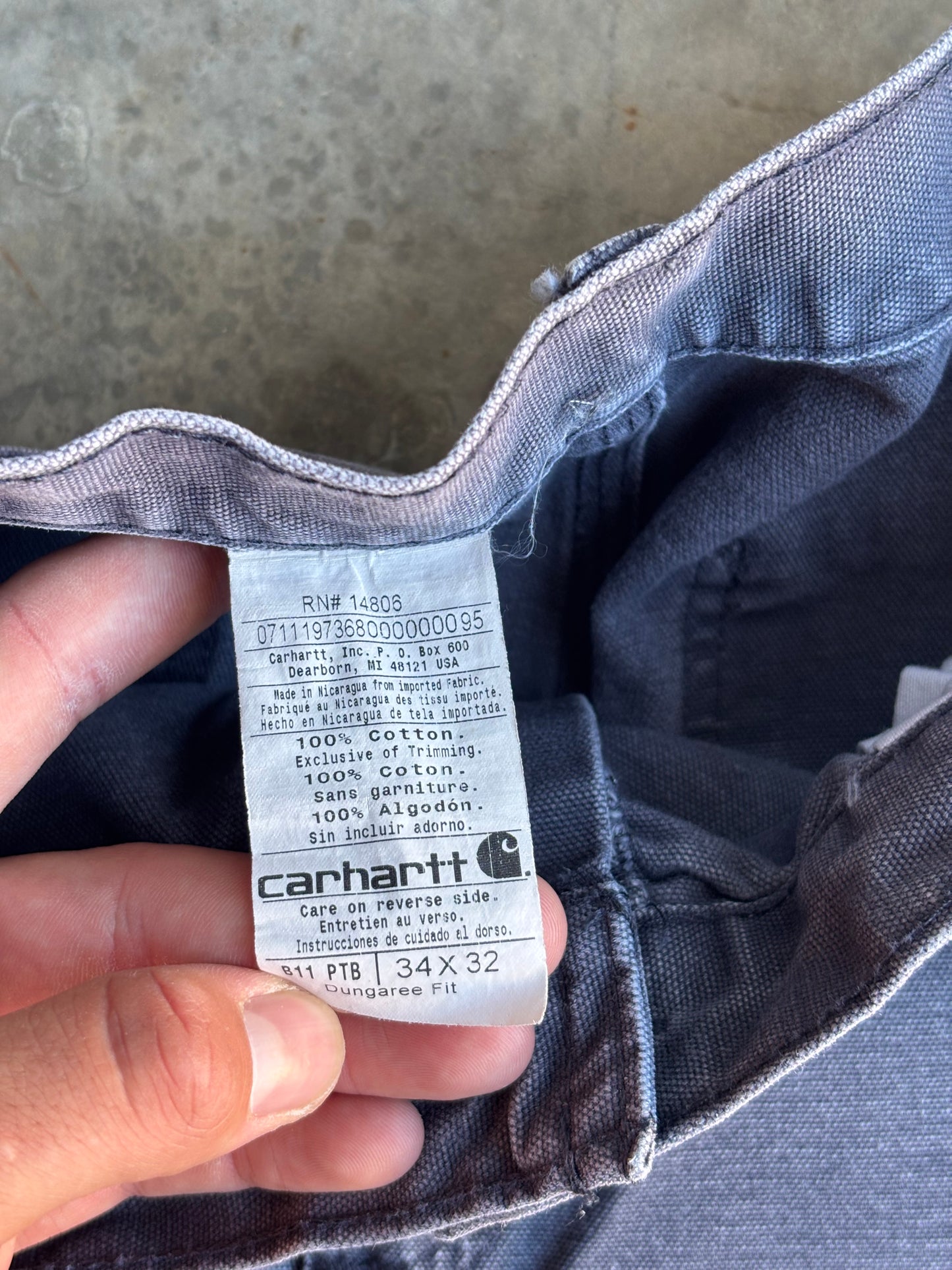 Platinum Blue Carhartt Carpenter Pants - 34x32"