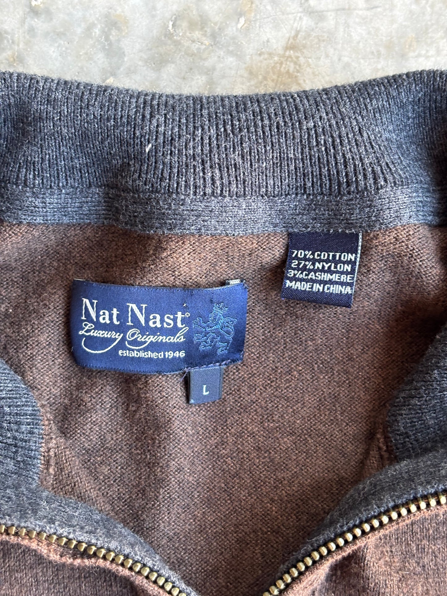 Nat Nast Quarter Zip Sweater - L