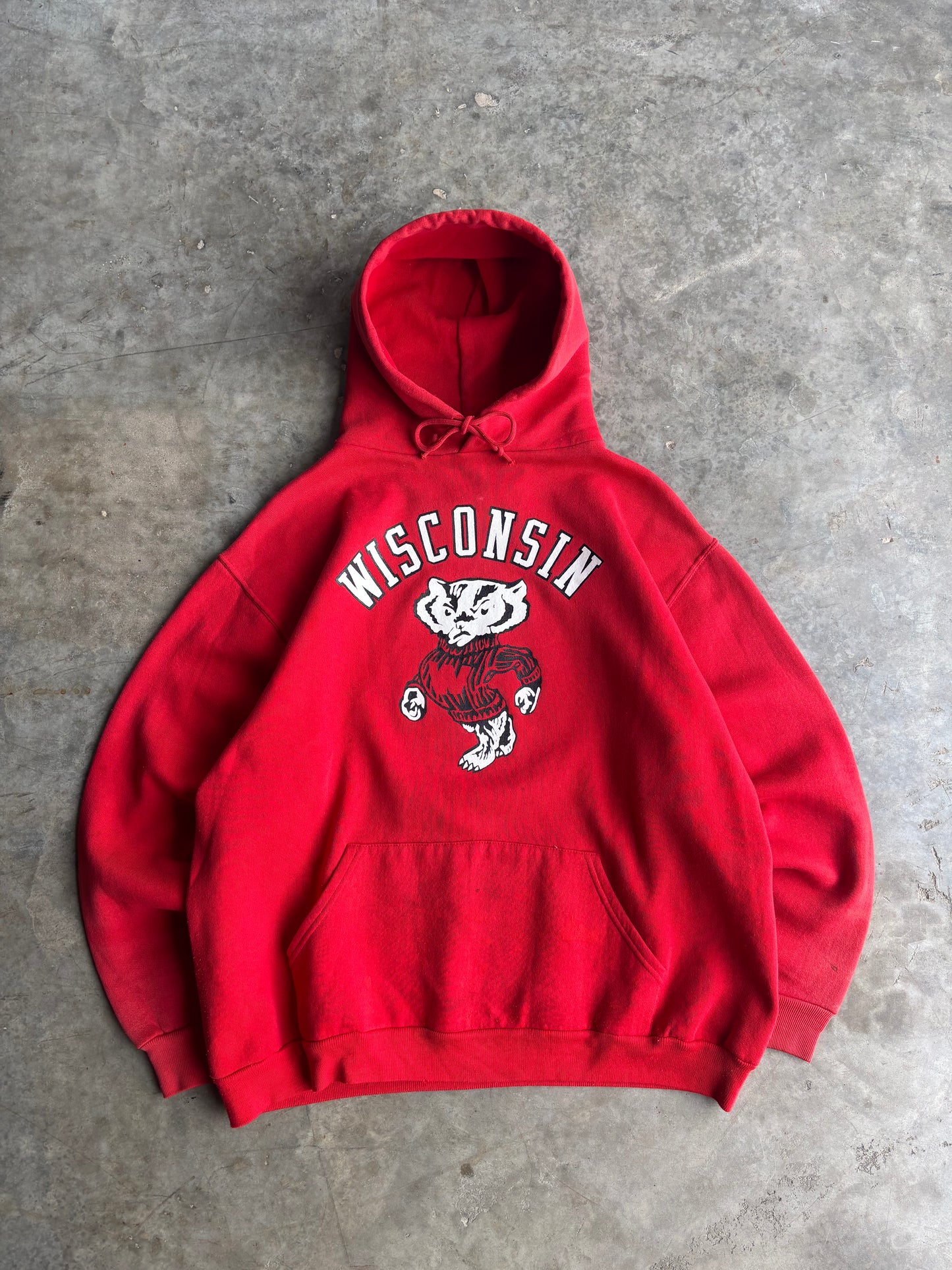Vintage 80s Wisconsin Badgers Russell Hoodie - L