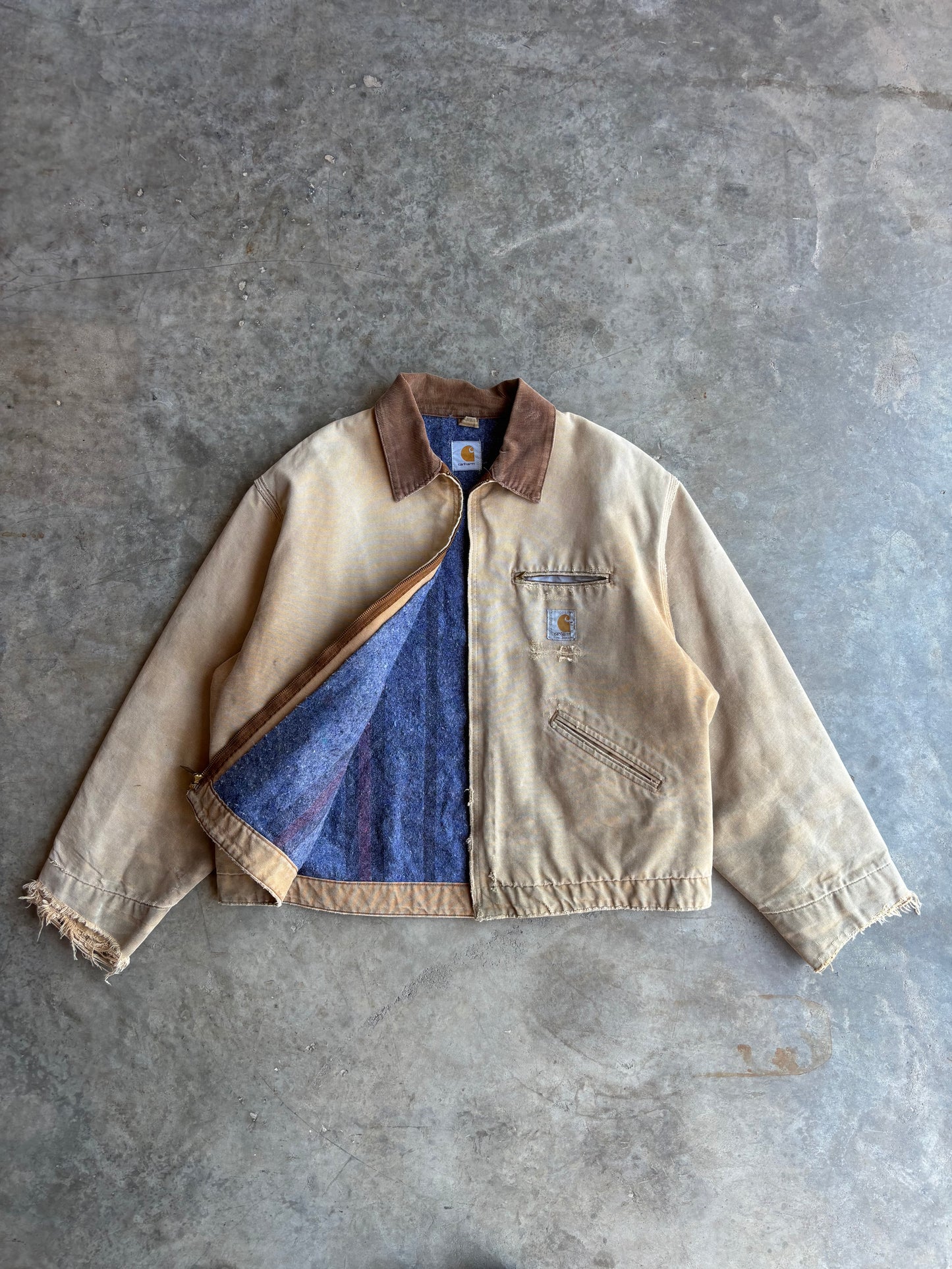 Tan Carhartt Faded Detroit Jacket - XL