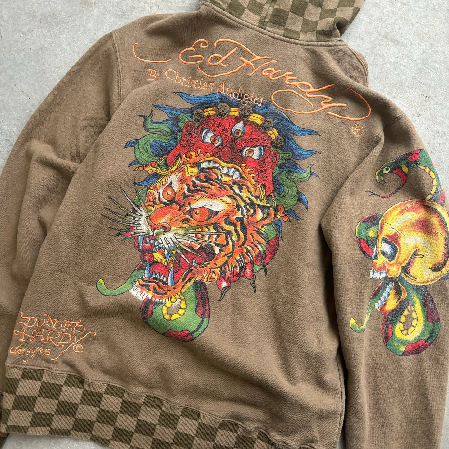 Ed Hardy Zip Up Hoodie - M