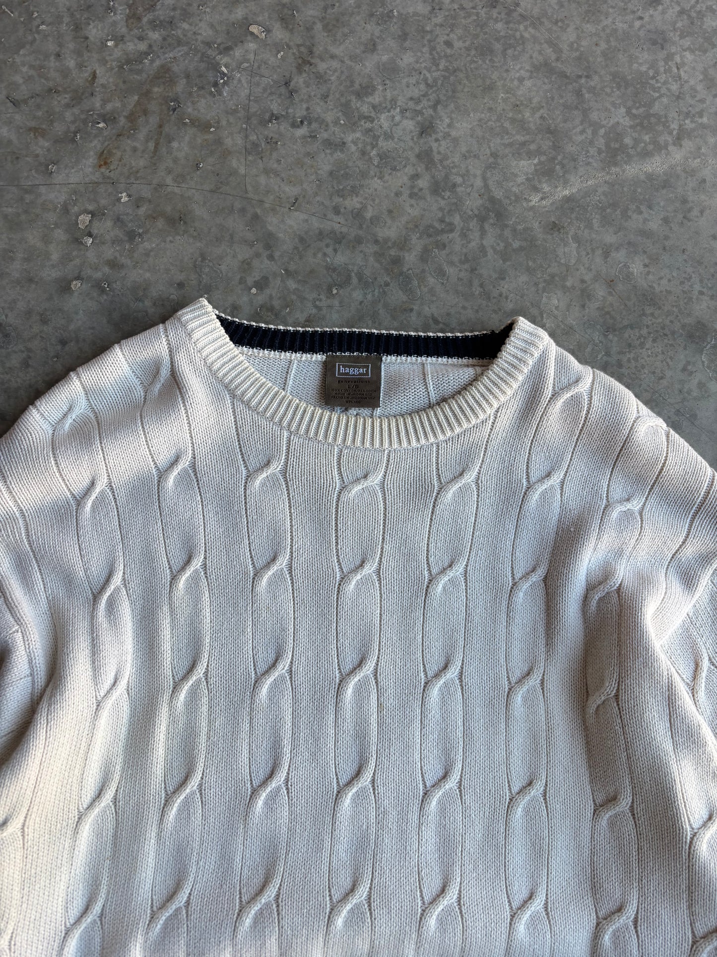 Haggar Cable Knit Sweater - L