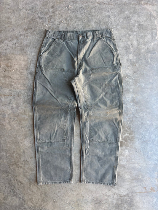 Green Carhartt Double Knee Pants - 38x32"