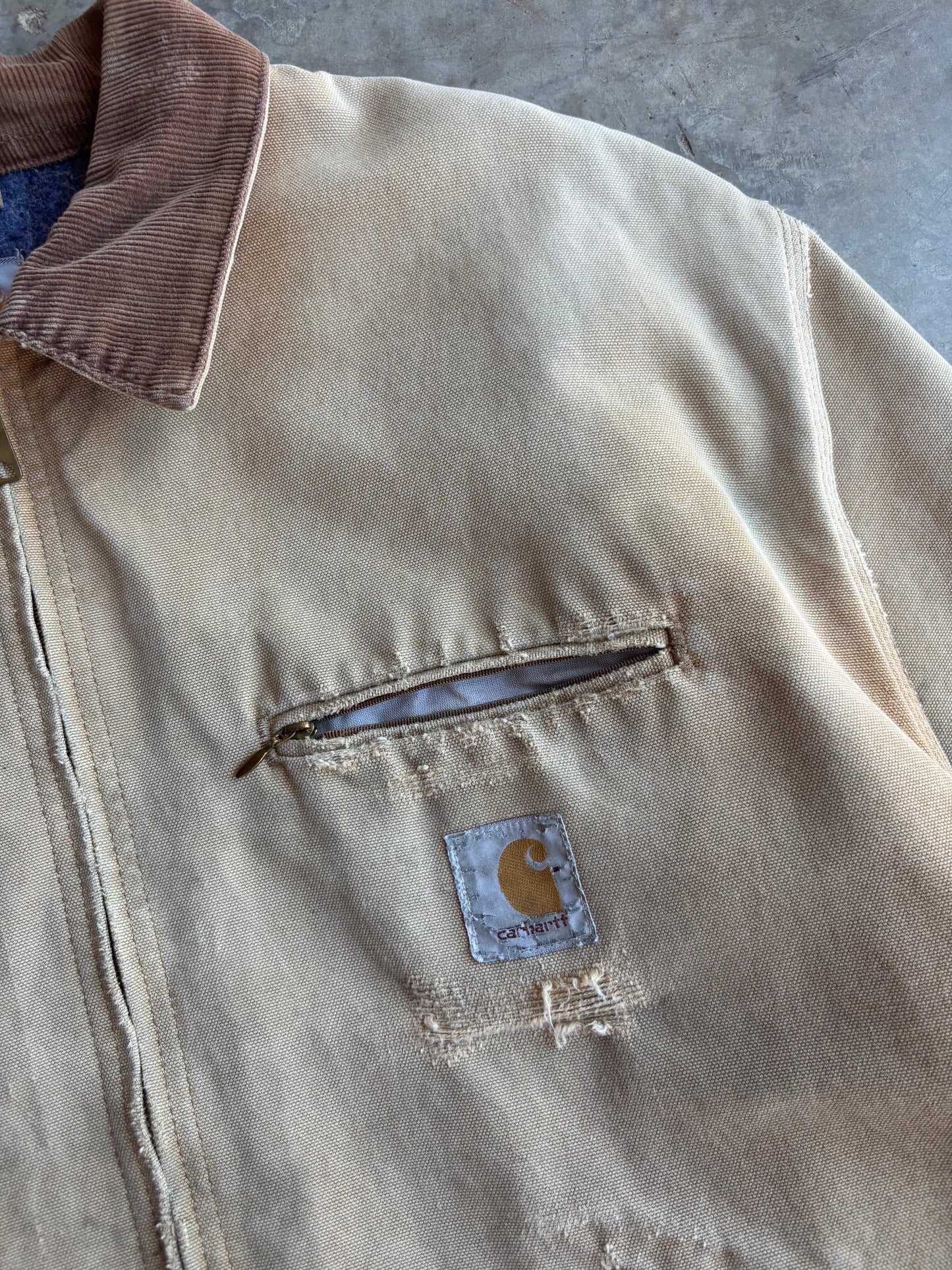 Tan Carhartt Faded Detroit Jacket - XL