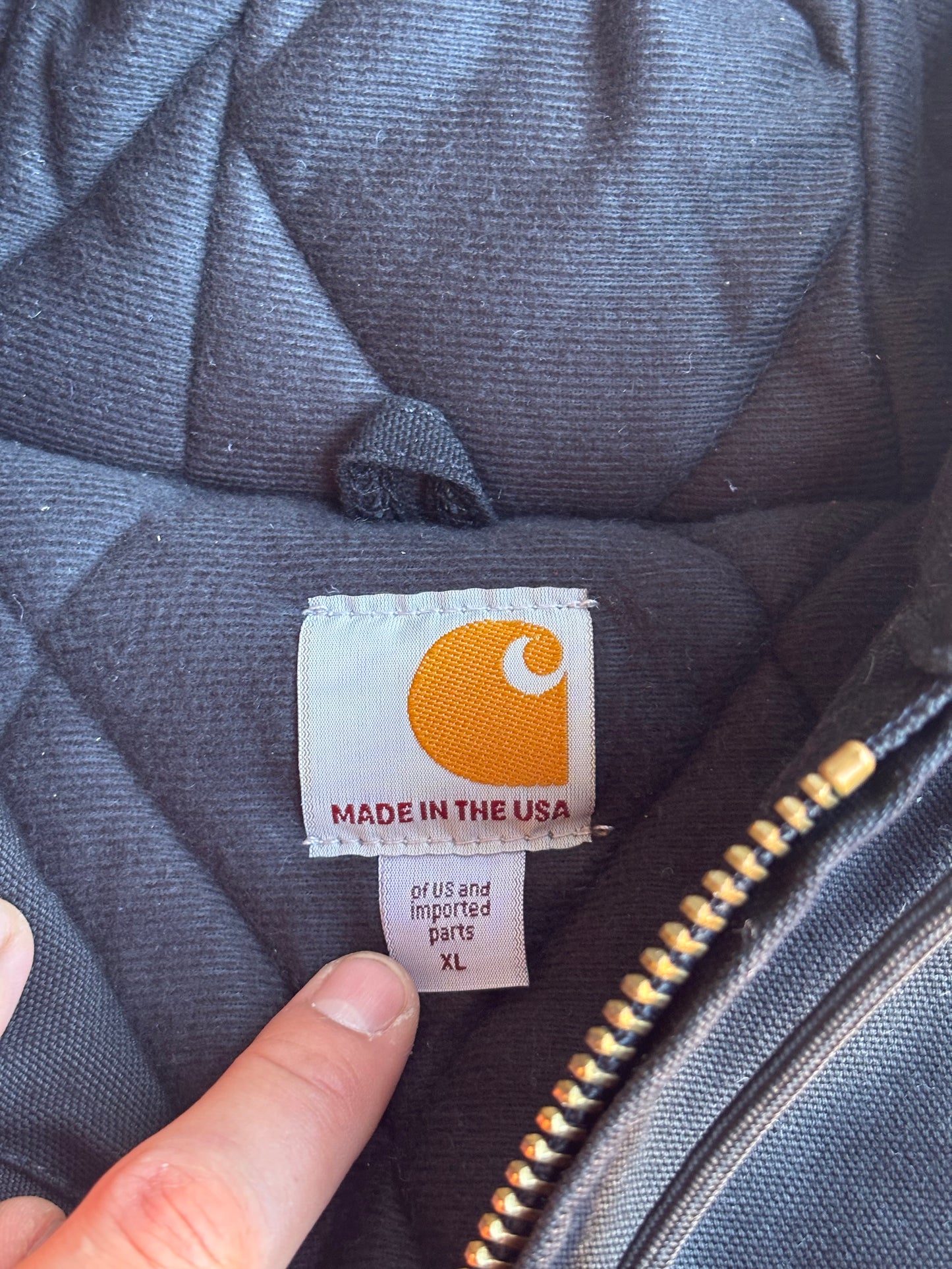 Black Carhartt Hooded Jacket - XL