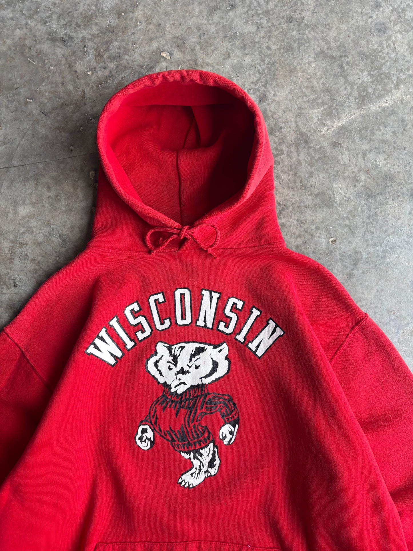 Vintage 80s Wisconsin Badgers Russell Hoodie - L