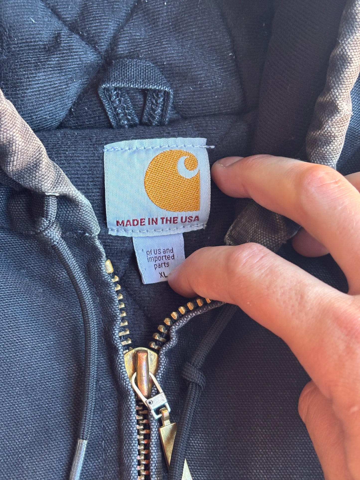 Black Carhartt Hooded Jacket - XL