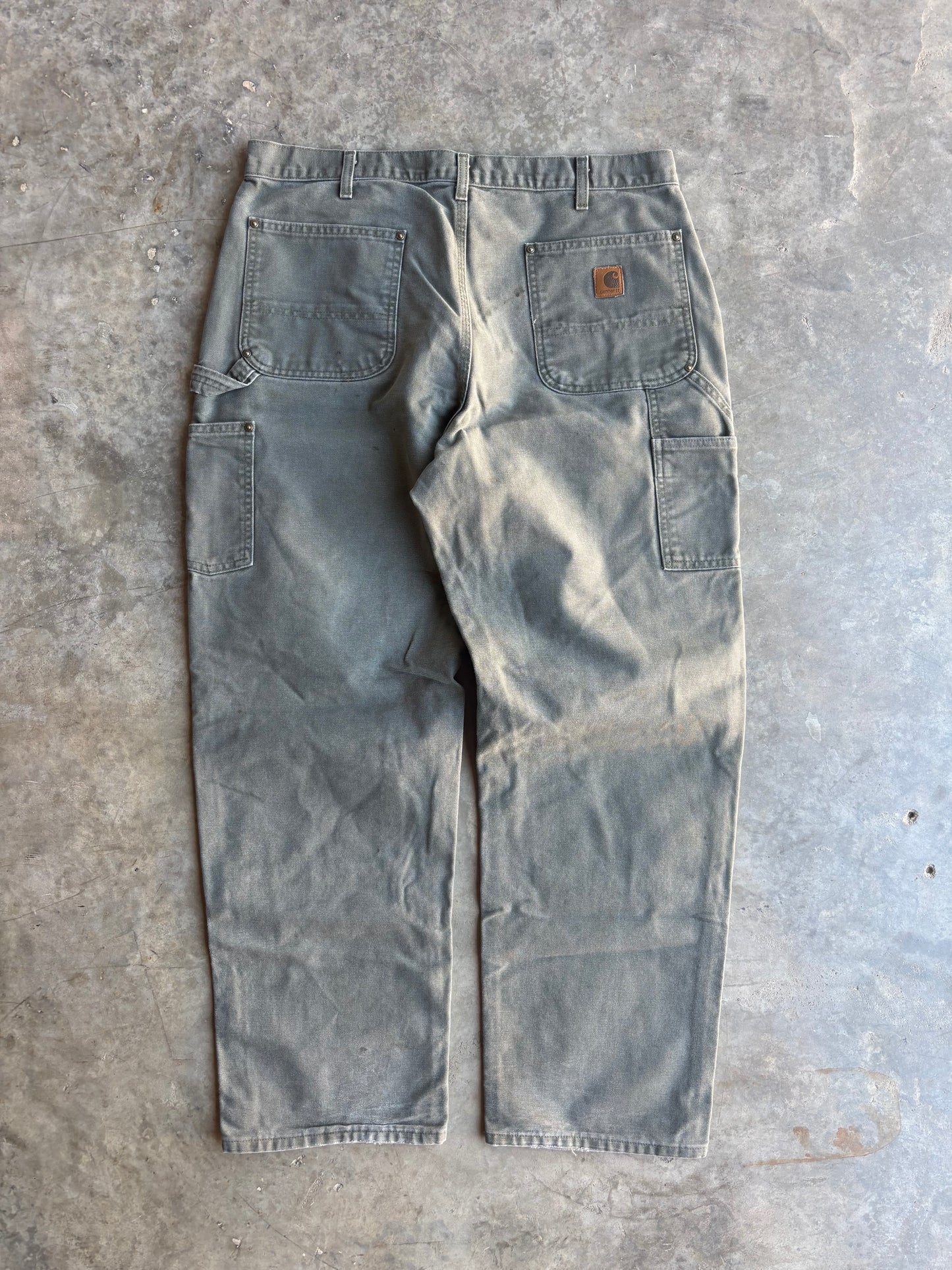 Green Carhartt Double Knee Pants - 38x32"