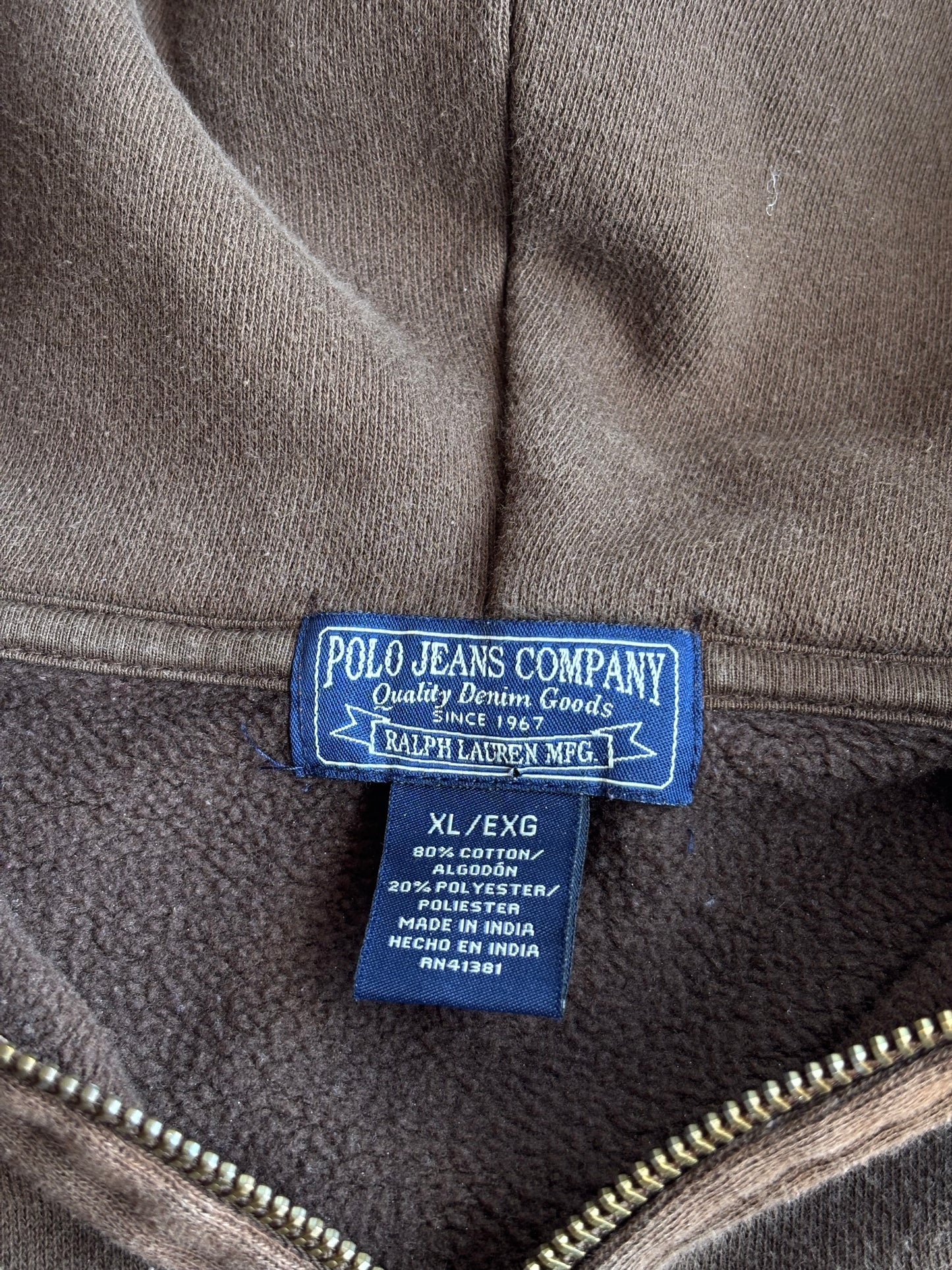 Polo Ralph Lauren Zip Up Hoodie - XL