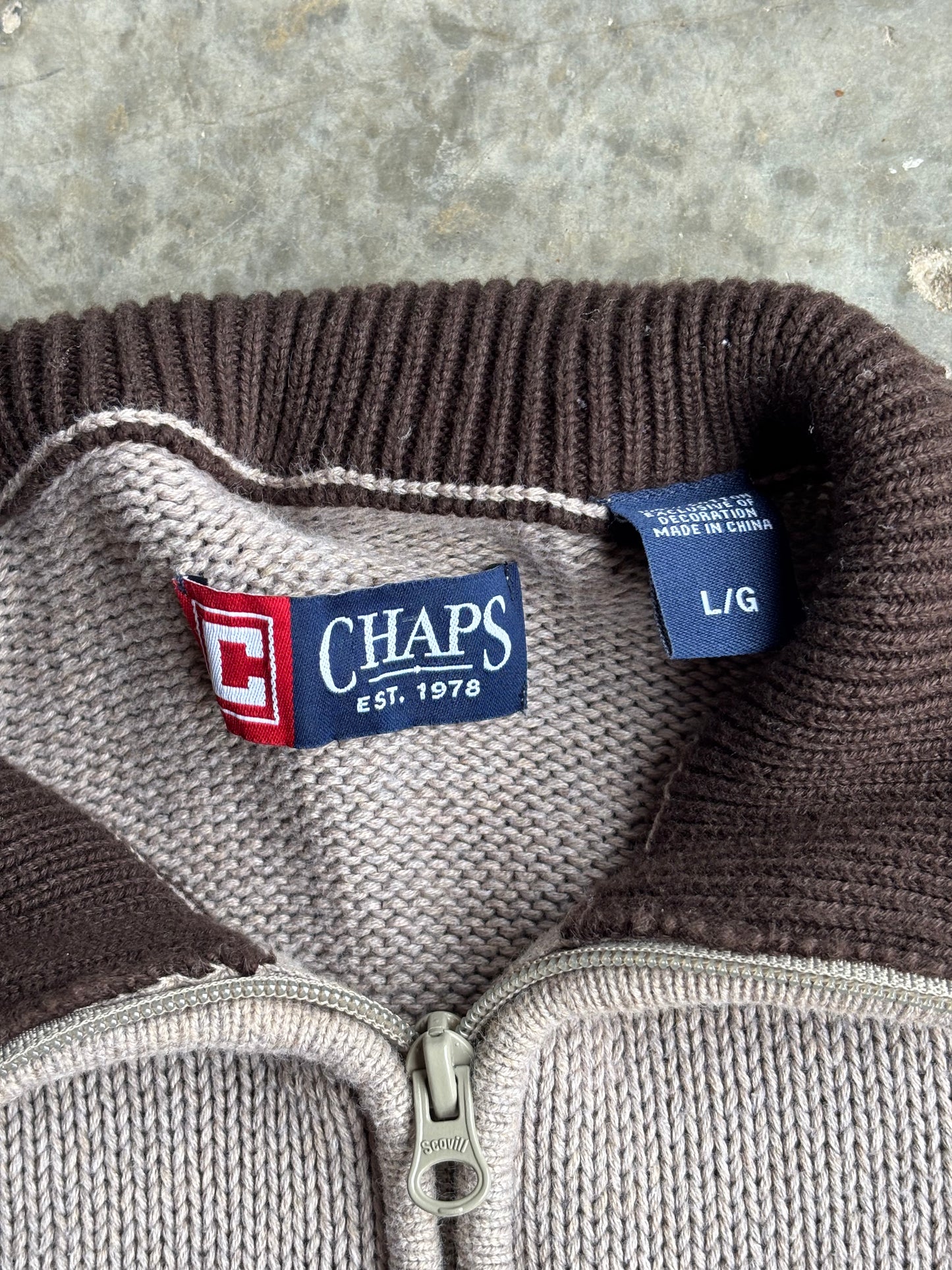 Chaps Quarter Zip Sweater - L