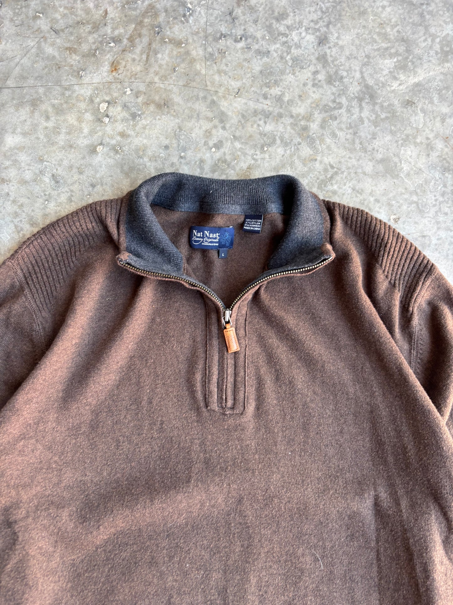 Nat Nast Quarter Zip Sweater - L