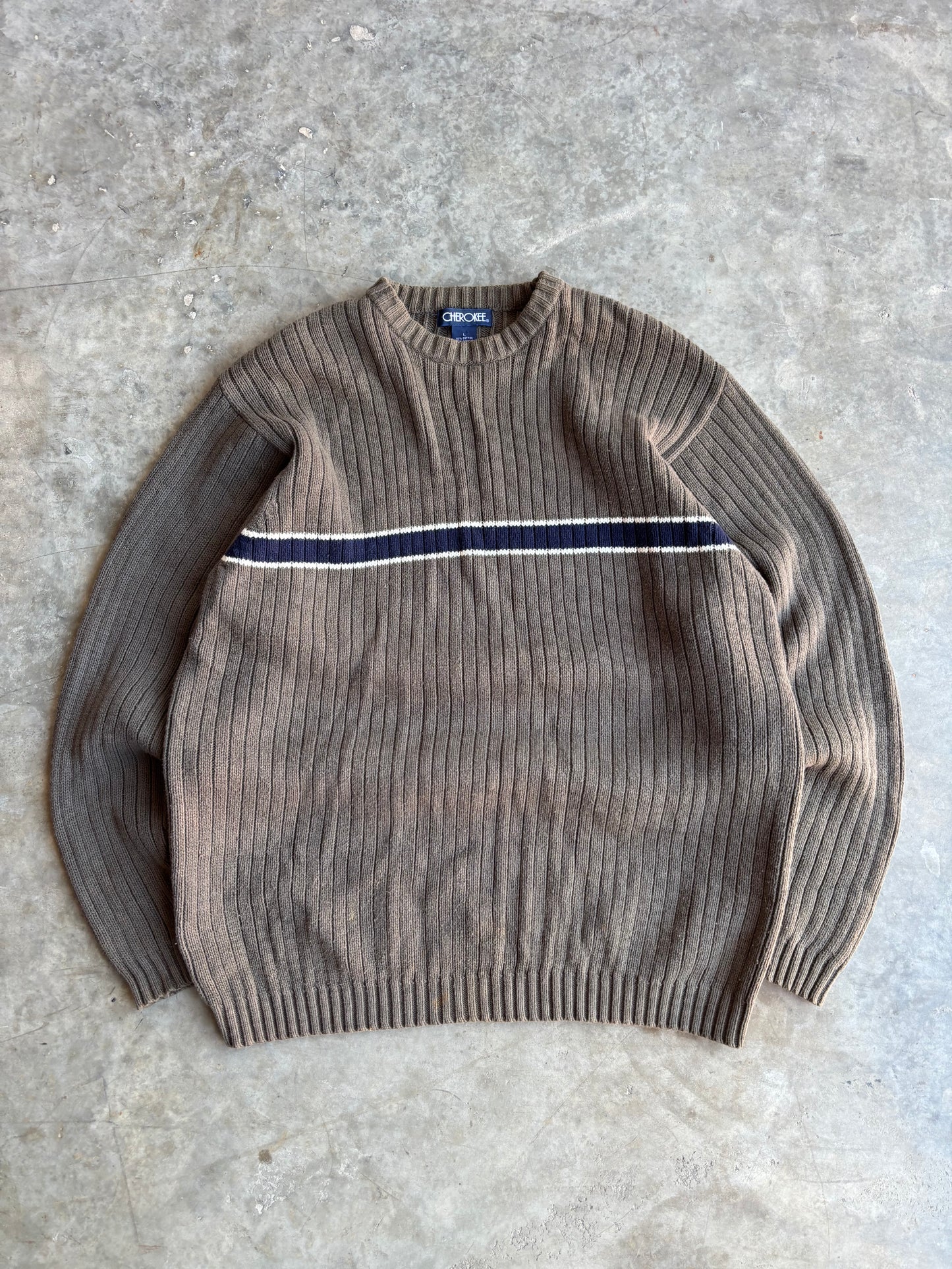 Cherokee Striped Sweater - L