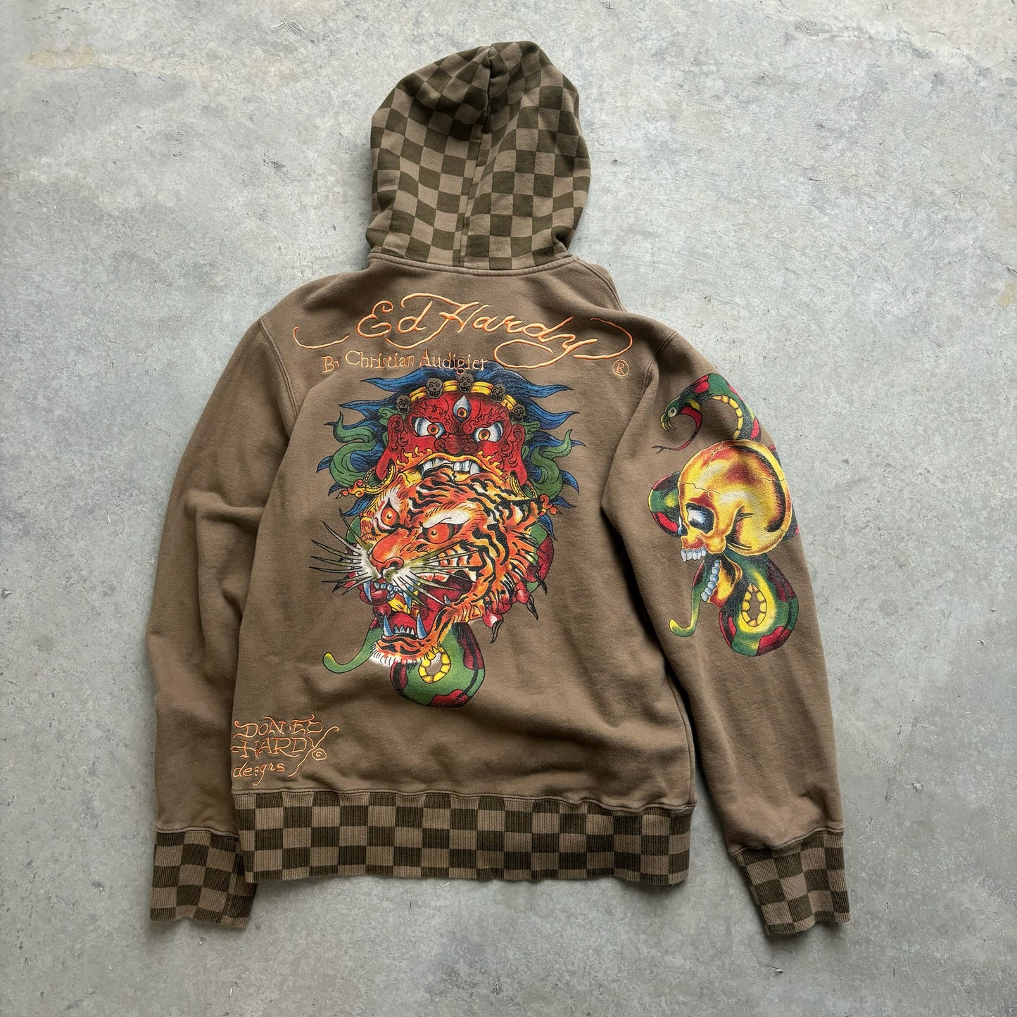 Ed Hardy Zip Up Hoodie - M