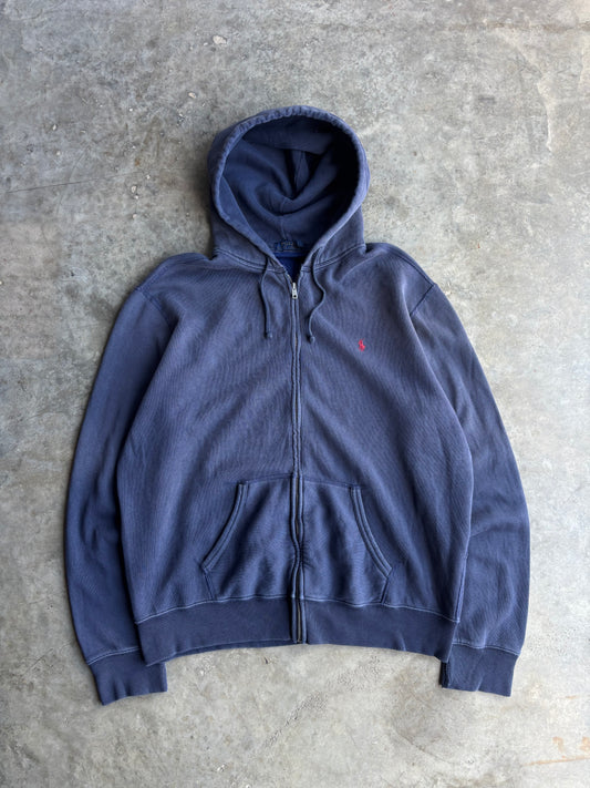 Faded Polo Ralph Lauren Zip Up Hoodie - XL