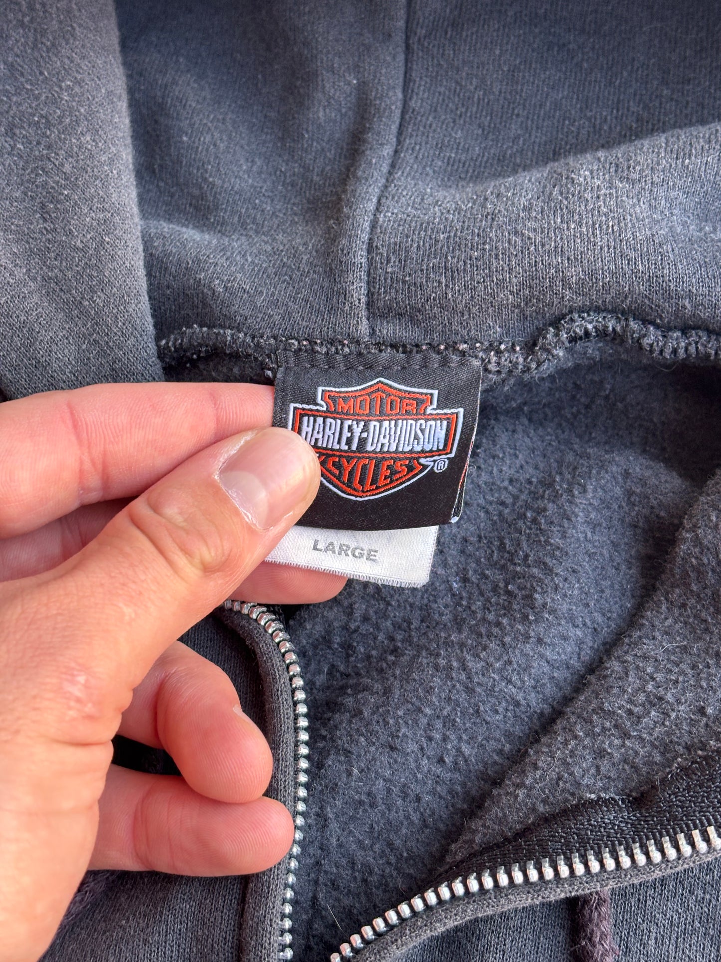 Harley Davidson Zip Up Hoodie - L