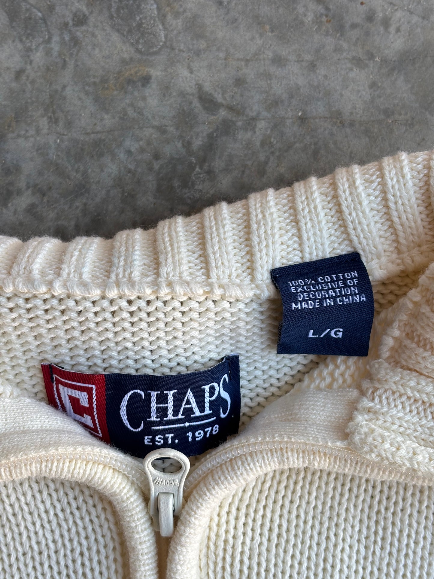 Chaps Quarter Zip Sweater - L