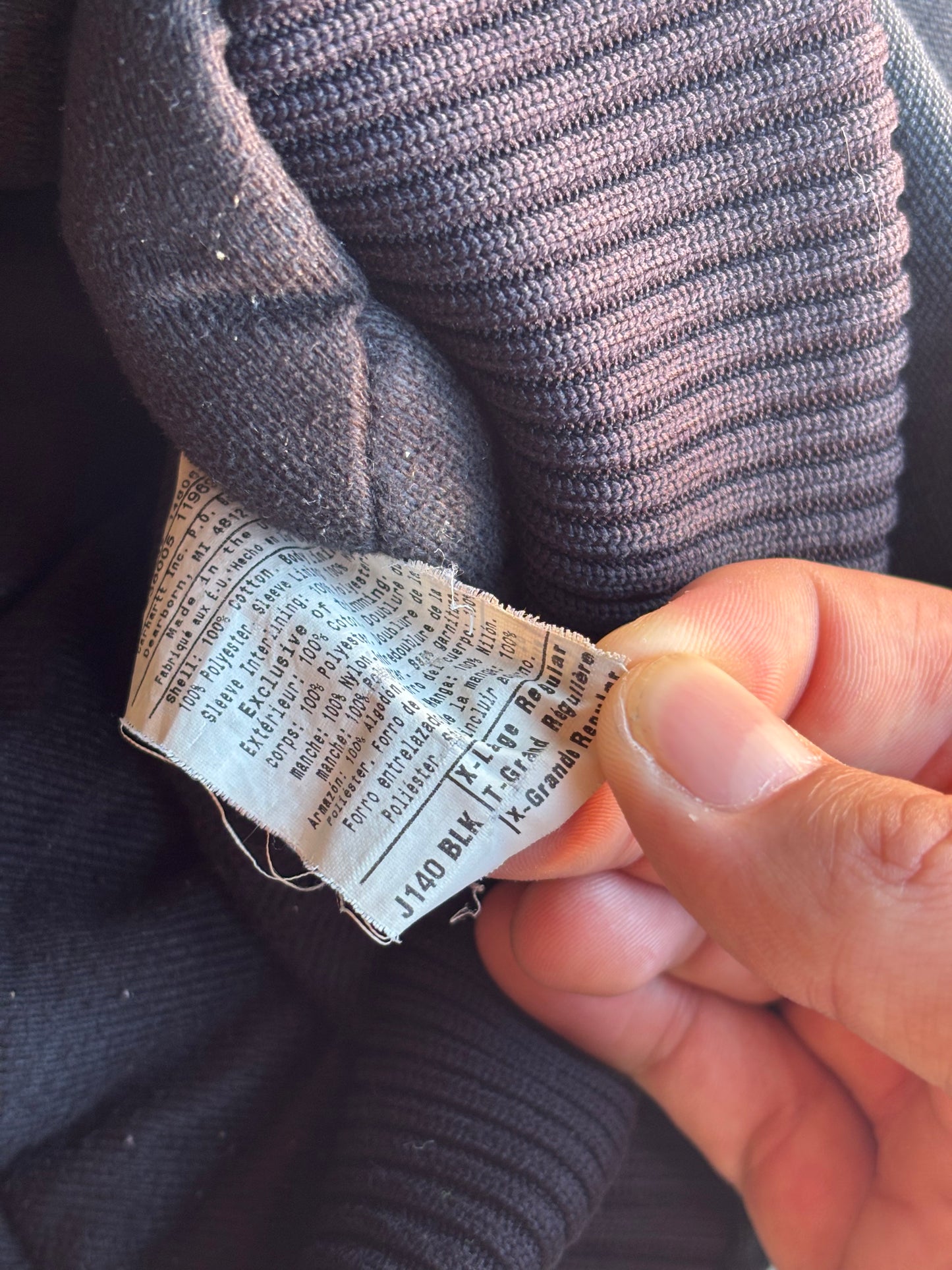 Black Carhartt Hooded Jacket - XL