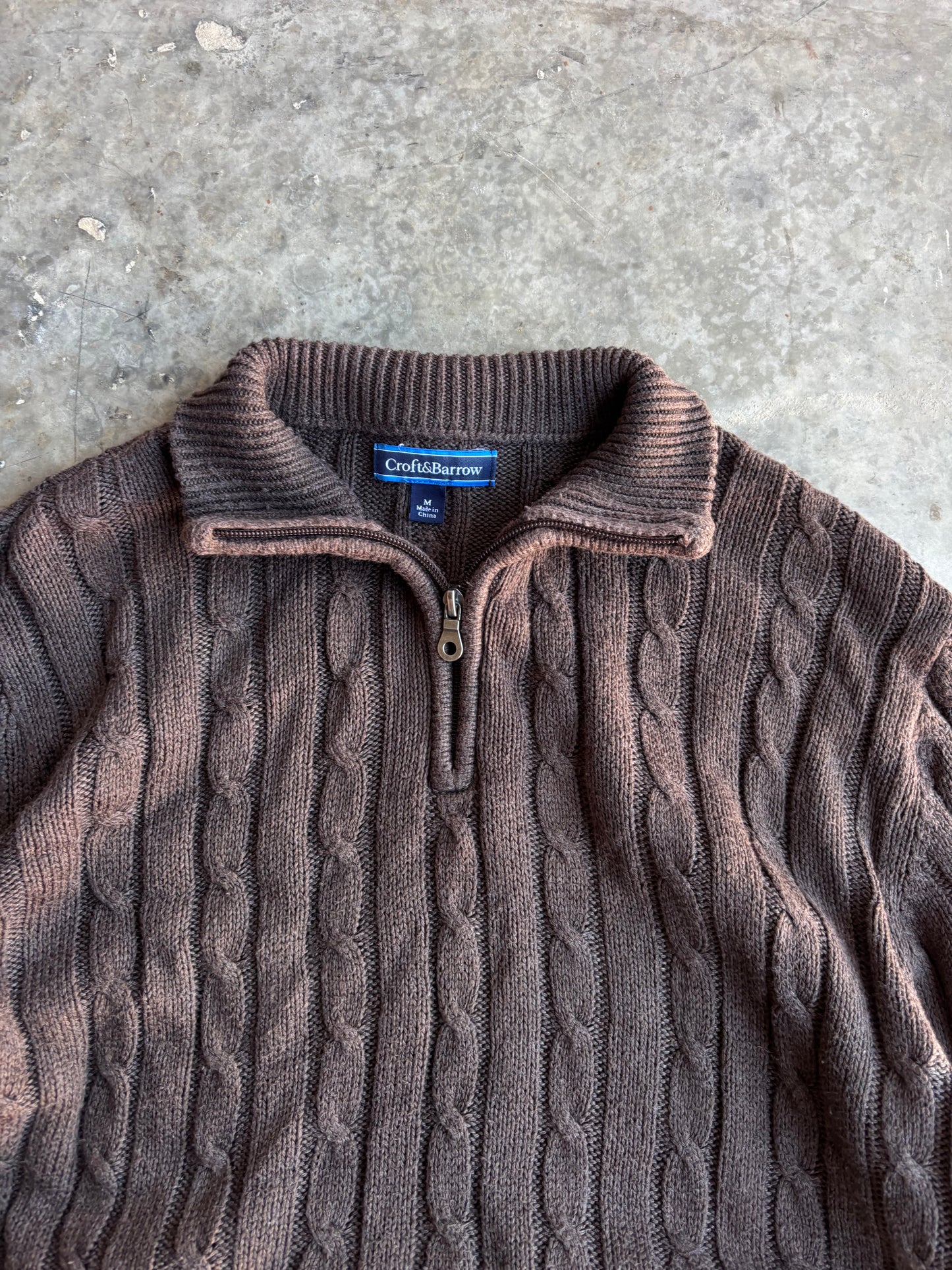Croft & Barrow Quarter Zip Sweater - M
