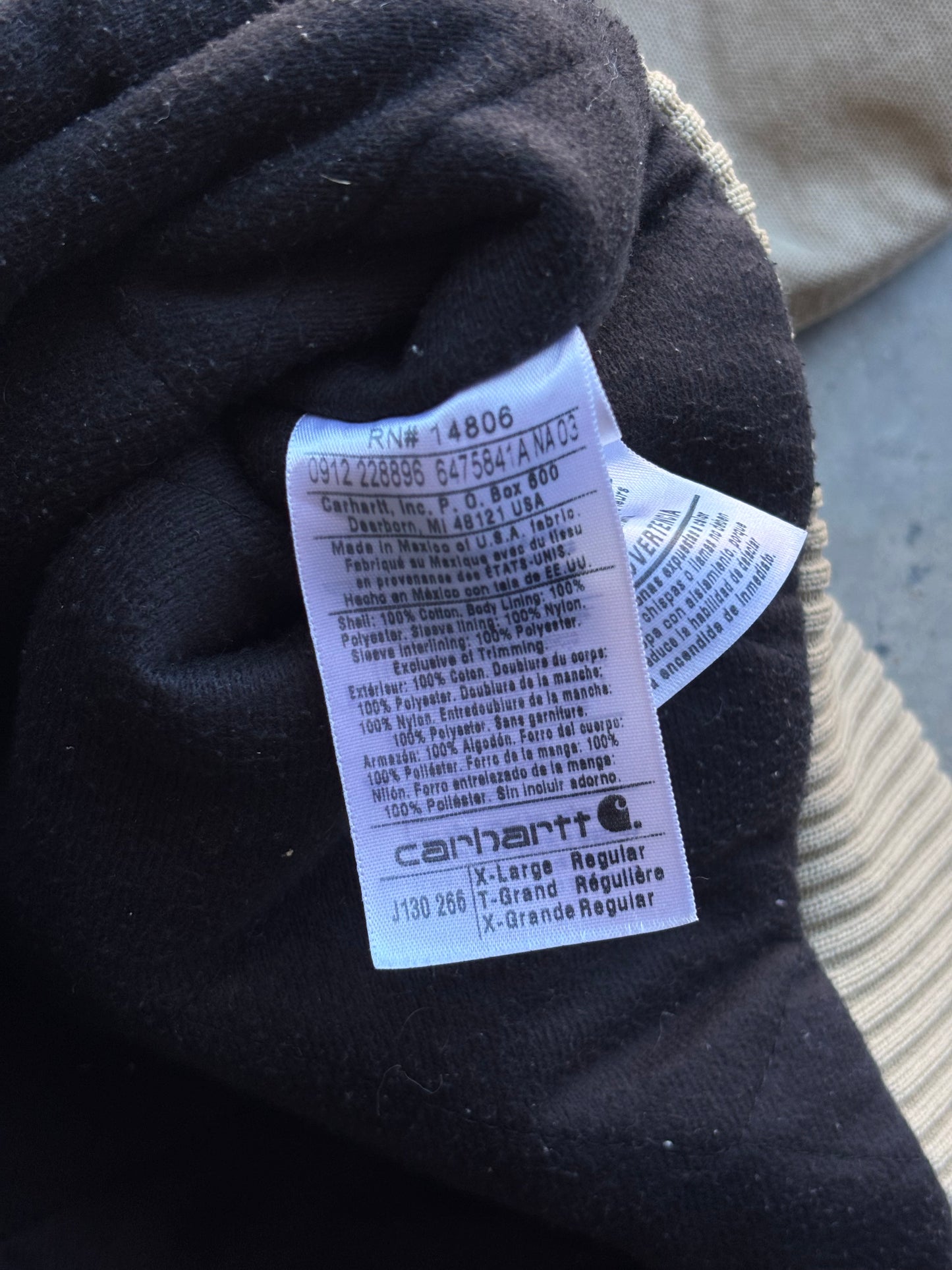 Cement Carhartt Hooded Jacket - XL