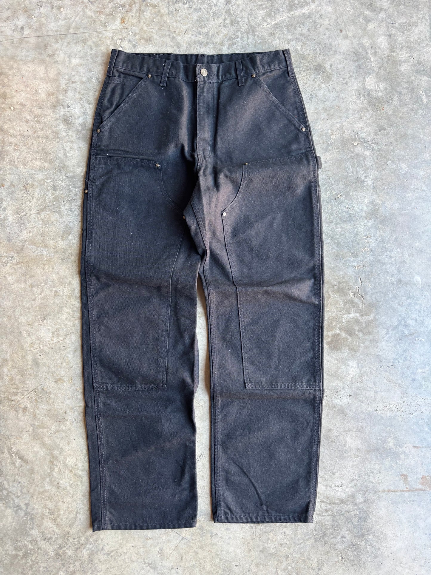 Black Carhartt Double Knee Pants - 32x32"