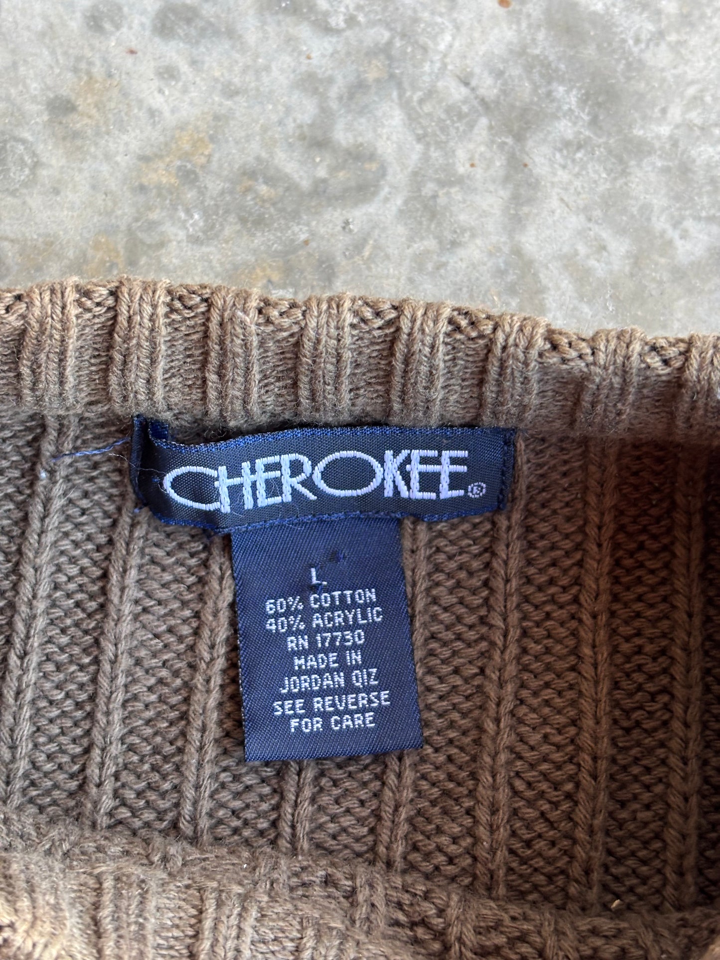 Cherokee Striped Sweater - L