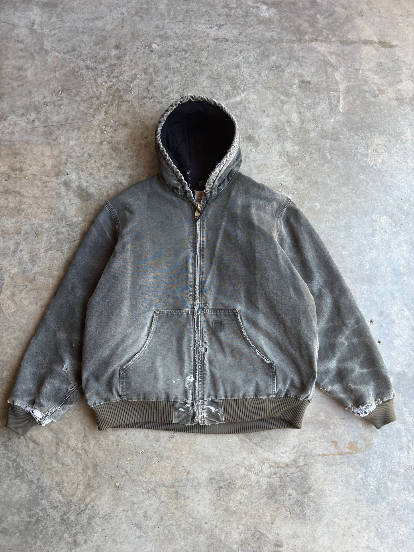 Green Carhartt Faded Hooded Jacket - XL Tall