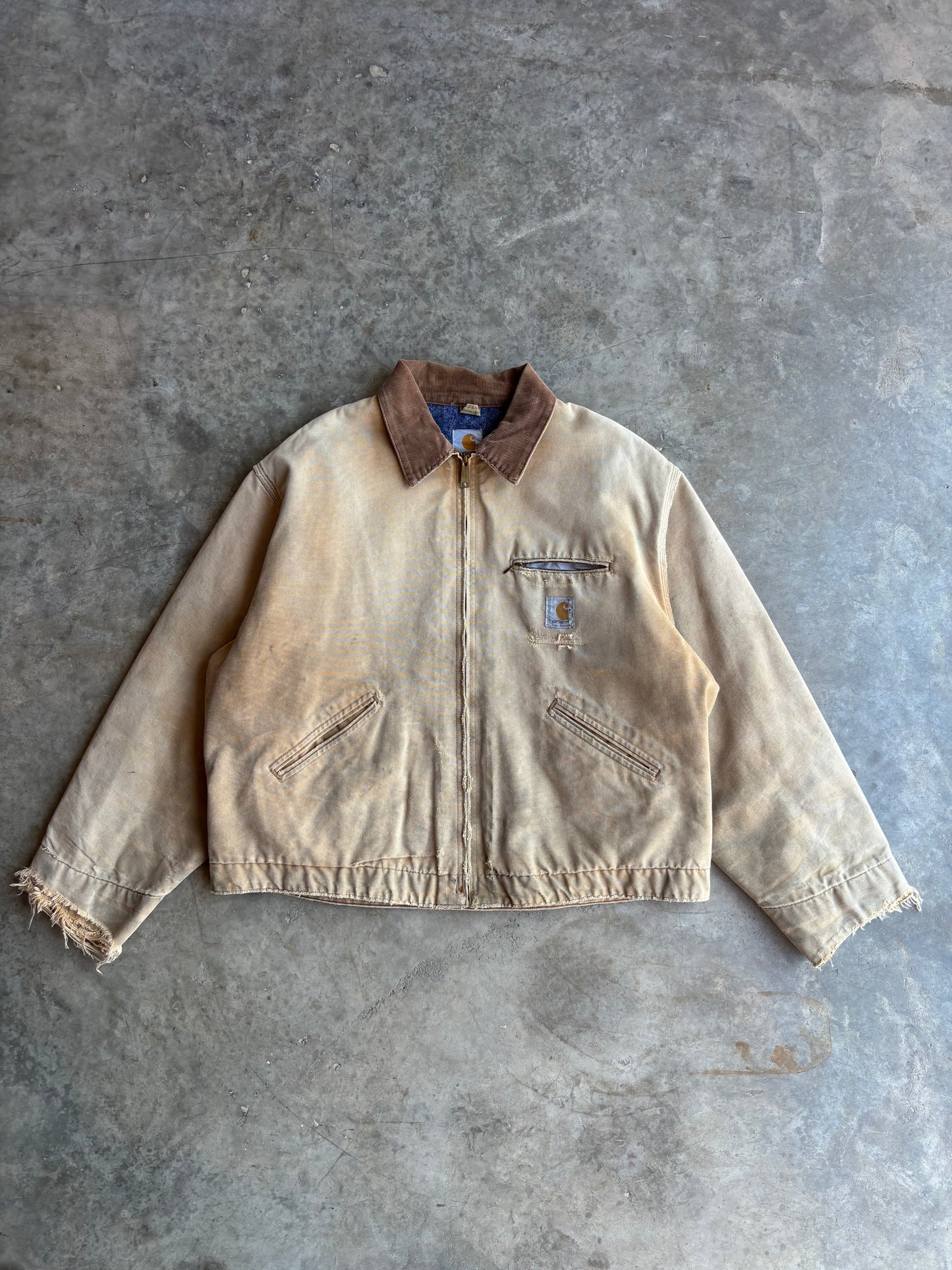 Tan Carhartt Faded Detroit Jacket - XL