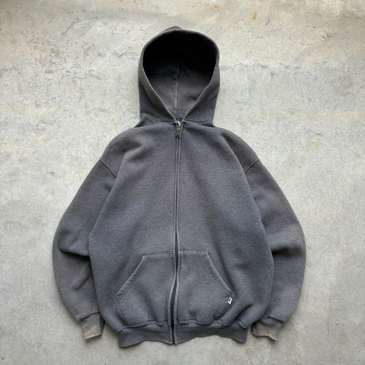 Russell Blank Zip Up Hoodie - L