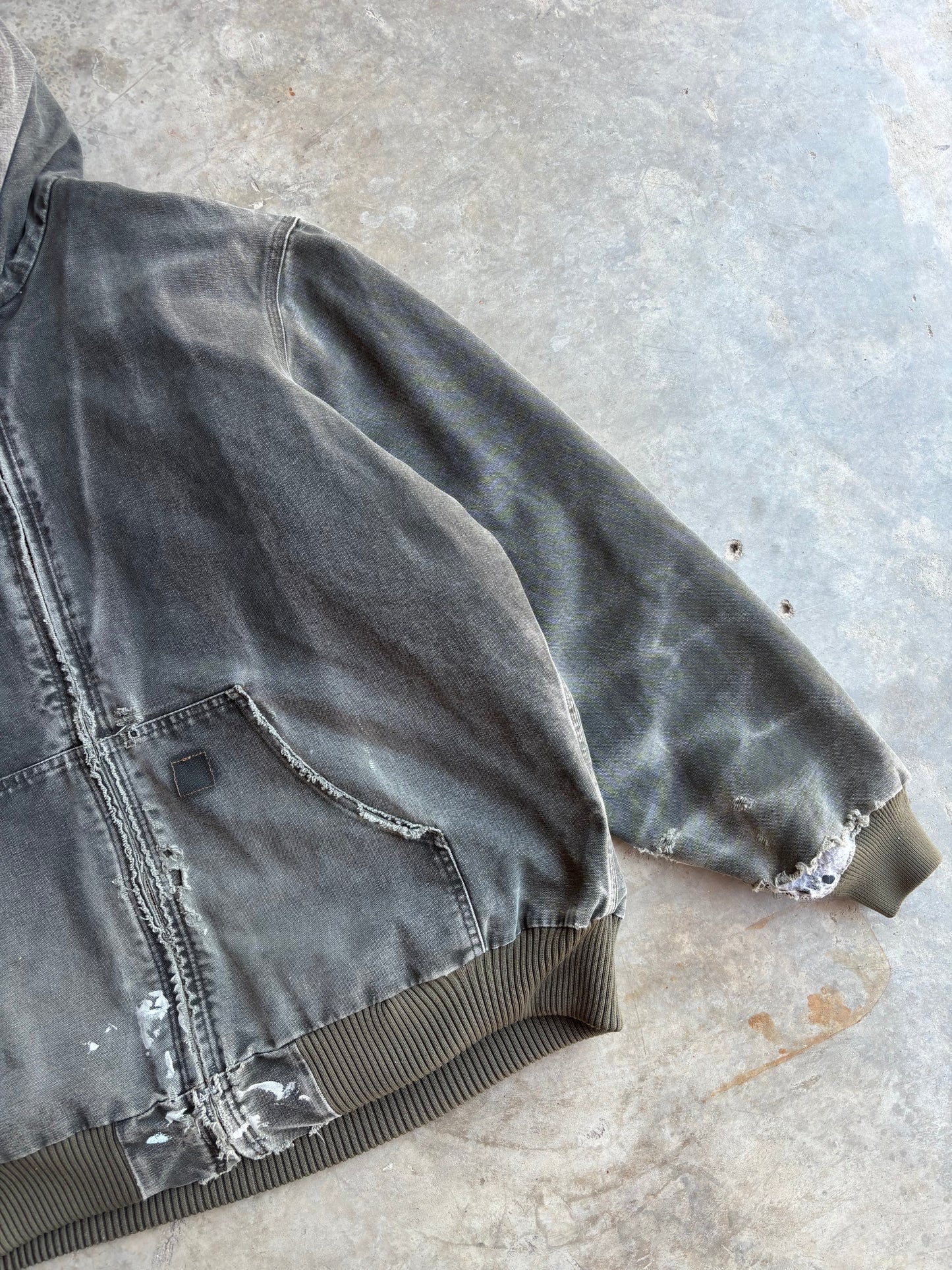 Green Carhartt Faded Hooded Jacket - XL Tall